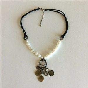 PRICE DROP - Silpada Pearl, Leather & Sterling Silver Necklace